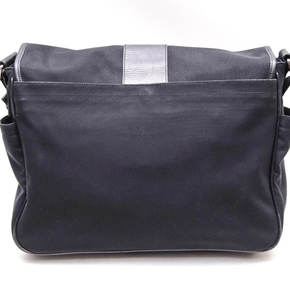 Coach Black Messenger Bag with Leather Accents